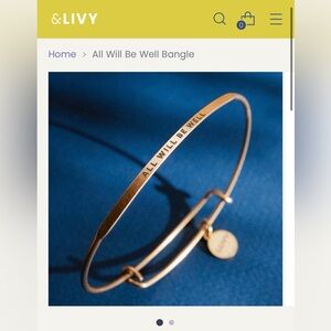 NWT &Livy “All Will Be Well” gold plated bangle